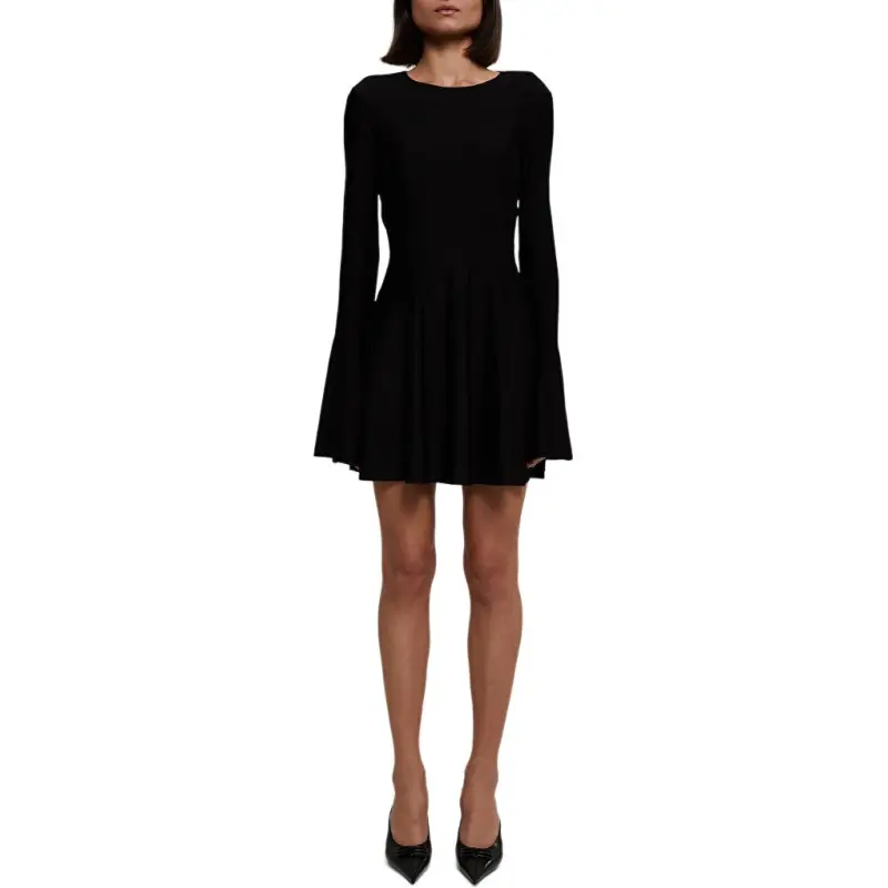 SAINT LAURENT Open back Flared Minidress-2