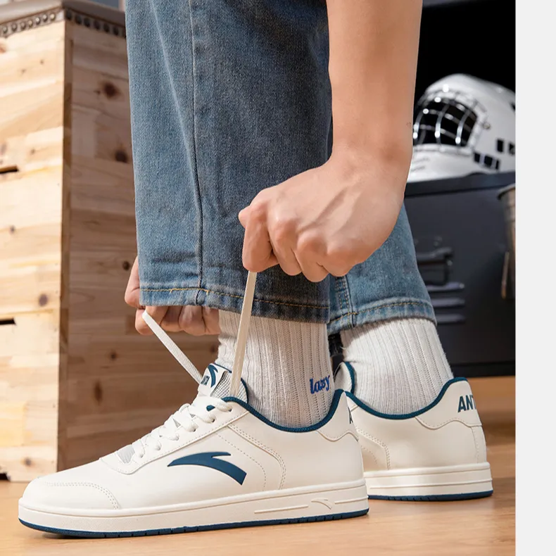Anta Cushioning Lightweight Low Top Skateboard Shoes Men's White-2
