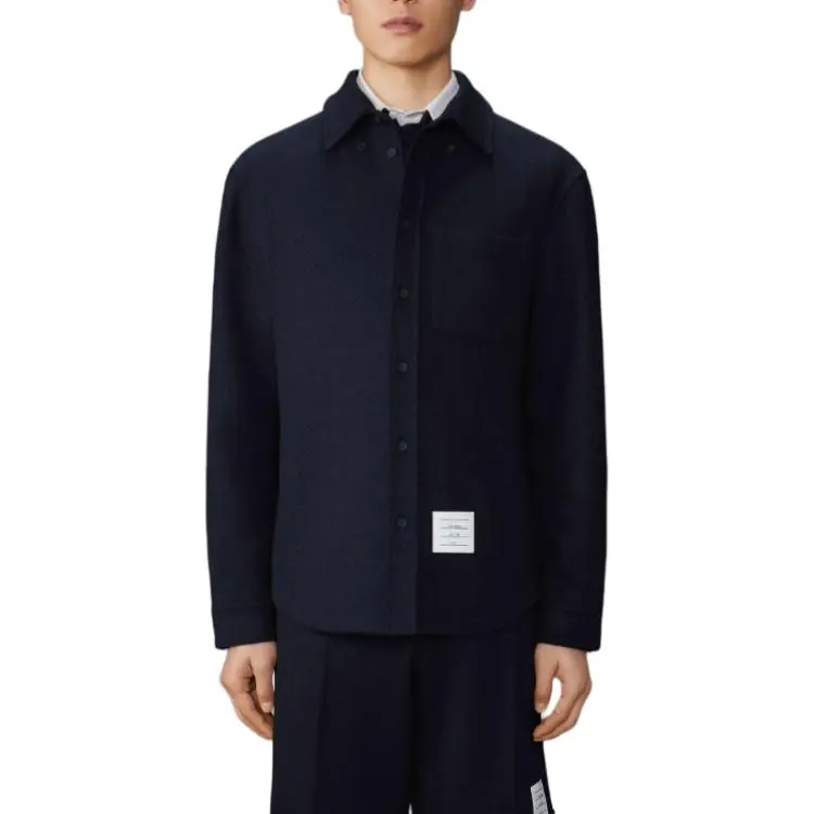 THOM BROWNE Herringbone Button Up Overshirt-3