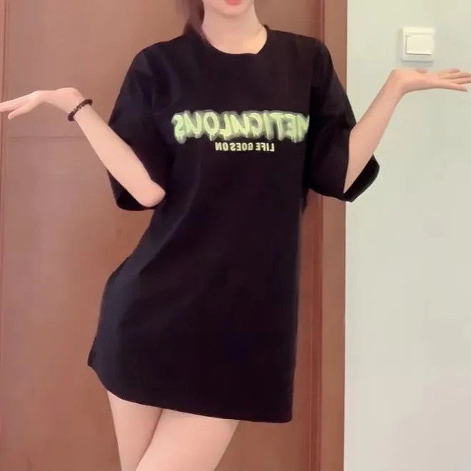 YuChaJia T-Shirt Women's Black Couple's-1