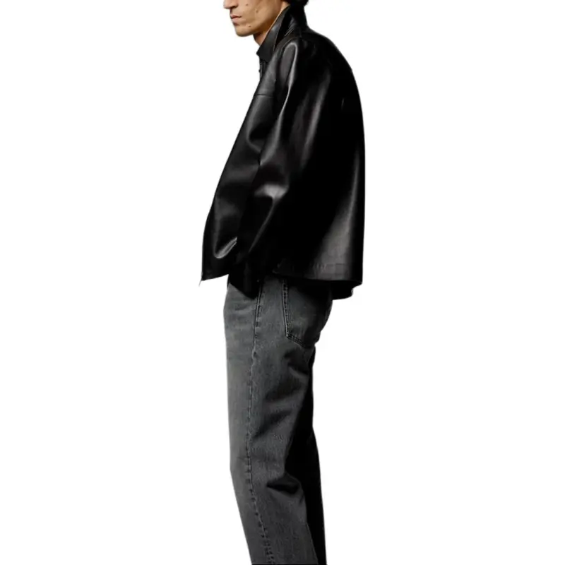 ZARA Leather Jacket Men's Black-2