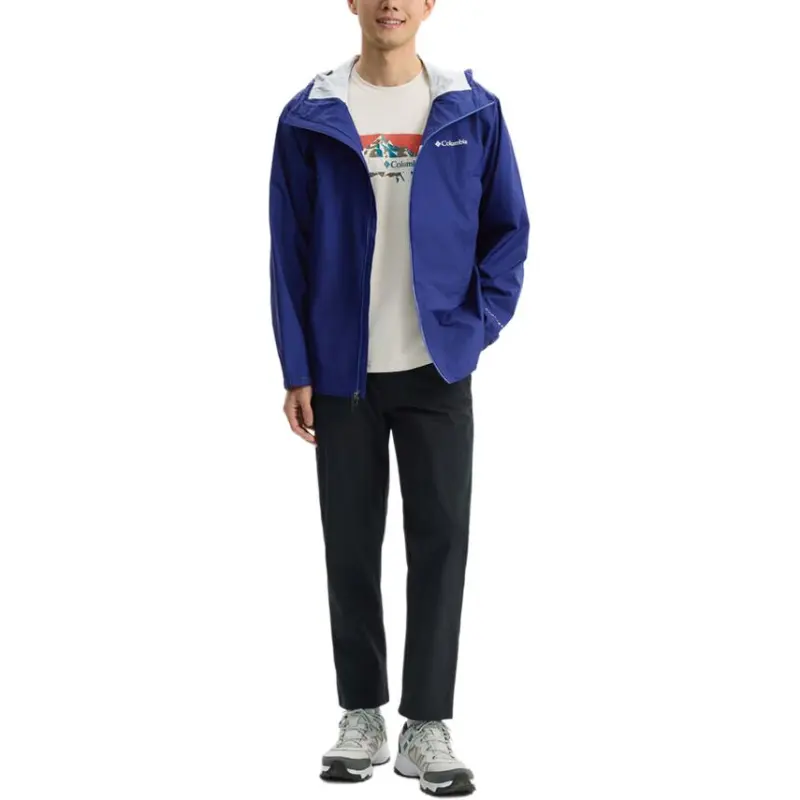 Columbia Hiking Urban Living/Travel/Commuting Water-Resistant Windproof Breathable Warm Windbreaker Jacket Men's Blue-4