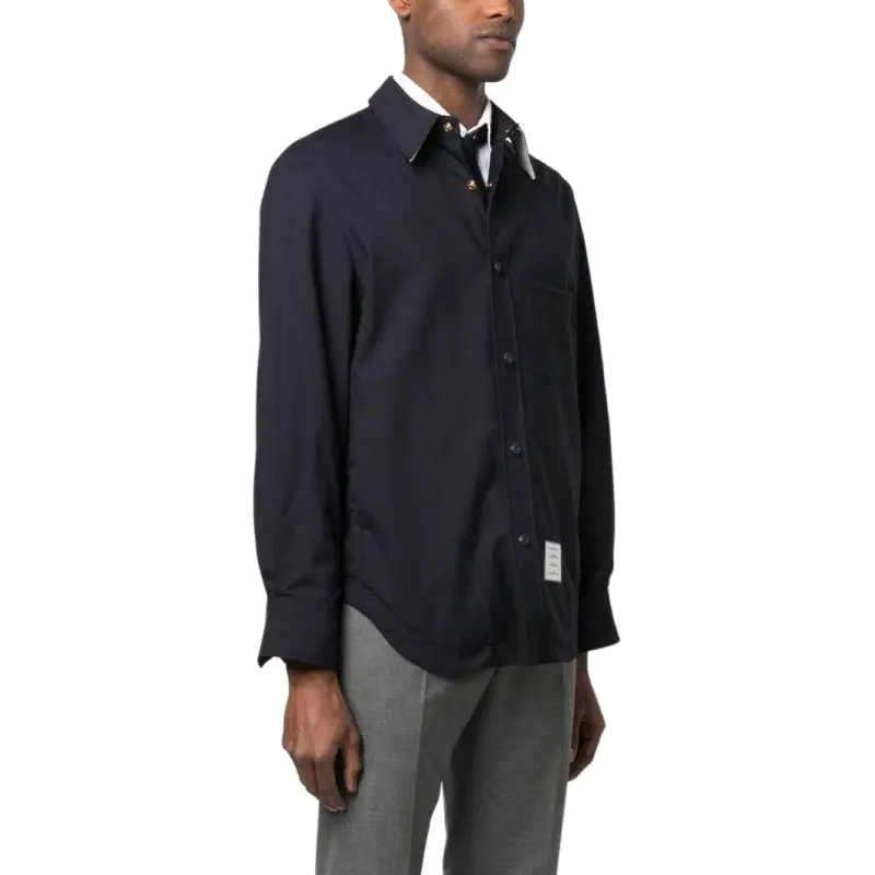 THOM BROWNE Collared Button-Up Shirt-4