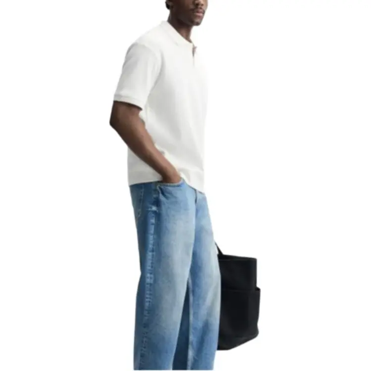 ZARA Polo Shirt Men's Frosted White-5