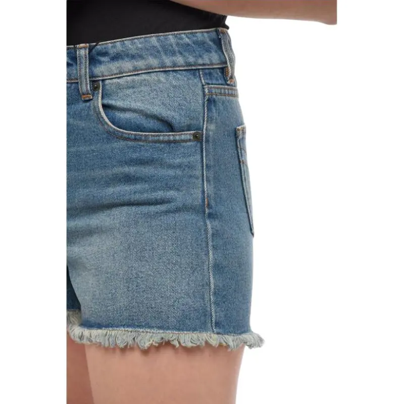 AMIPARIS Paris Mid-Rise Frayed Denim Mini Shorts-4