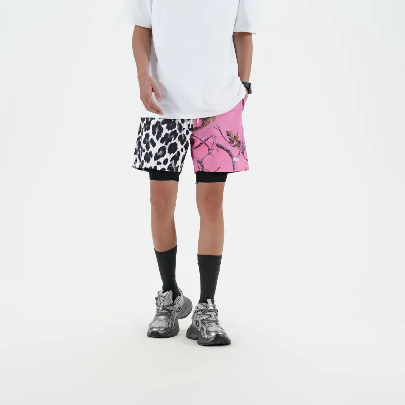 DNBH Dual Tone Collection Leopard Print Collection Casual Shorts Unisex-9