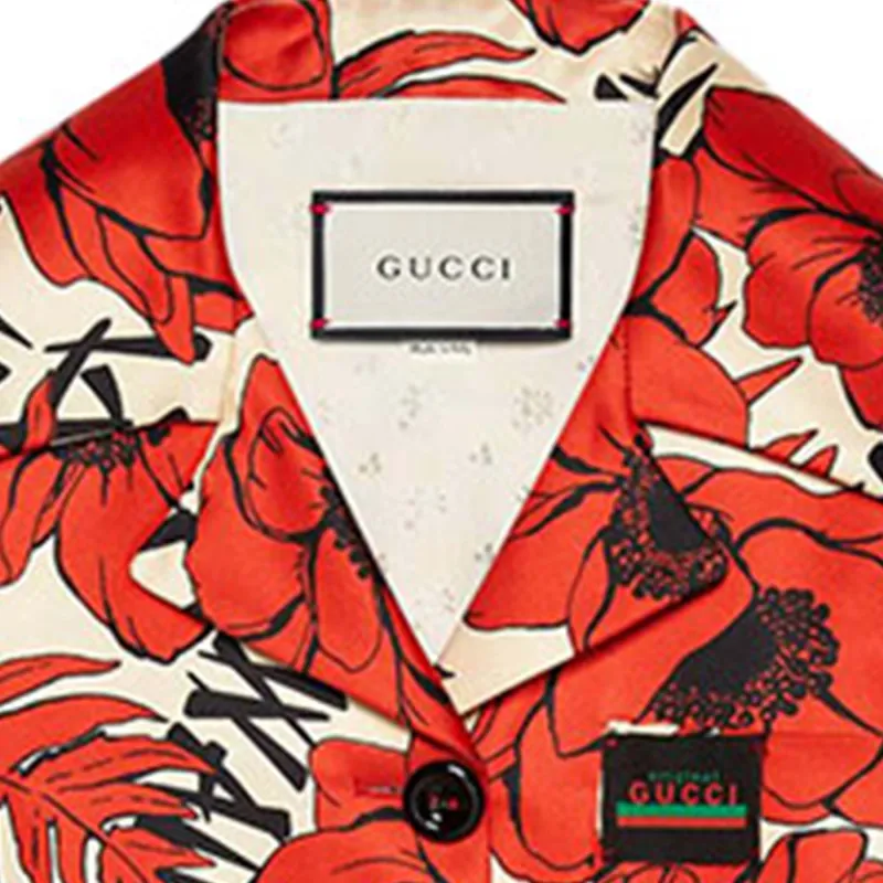GUCCI Shirts Women's Red White-4