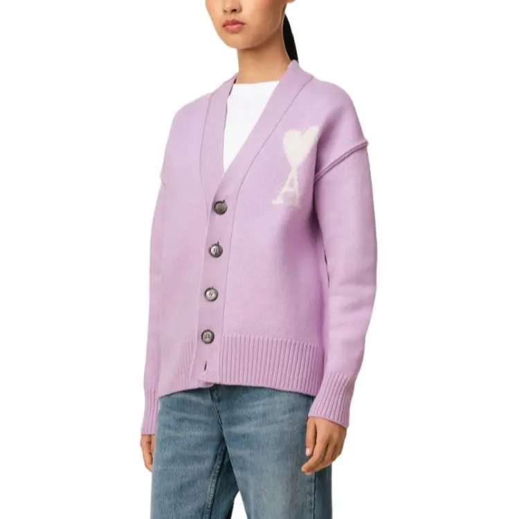 Ami Paris Ami De Coeur Knitted Cardigan-2