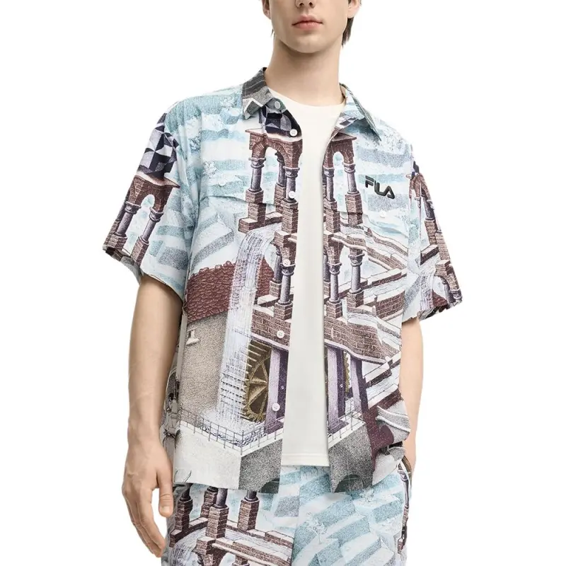 FILA x M.C.ESCHER Shirt Men's All Over Print-3