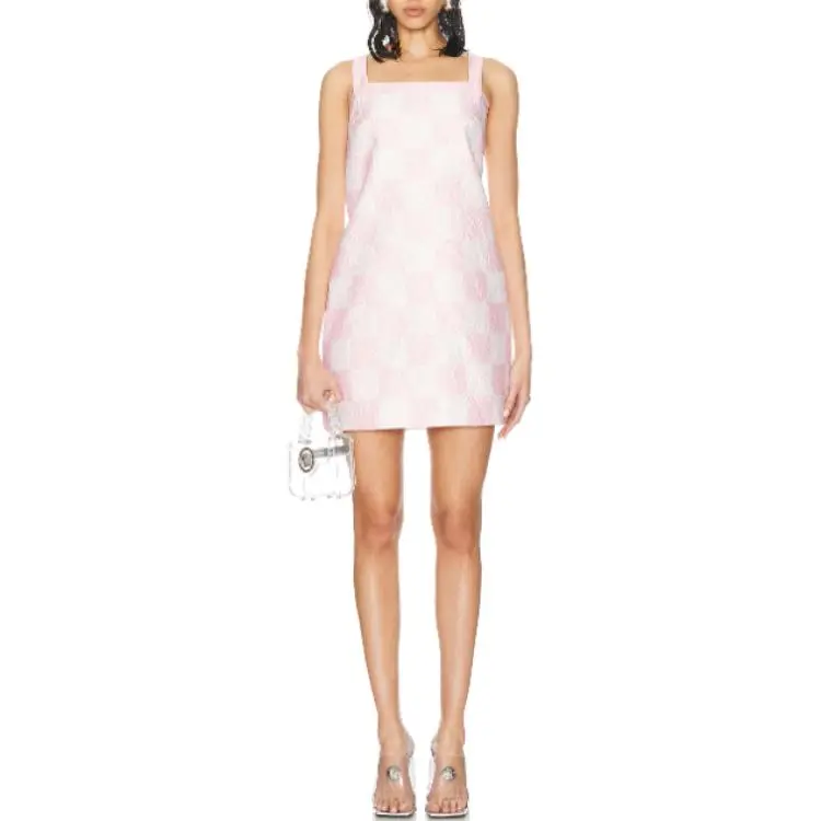 VERSACE Check-Printed Sleeveless Mini Dress-2