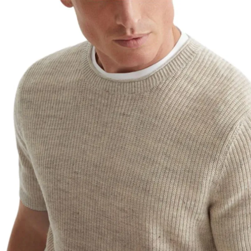 Brunello Cucinelli Half English Rib Knitted T Shirt-5