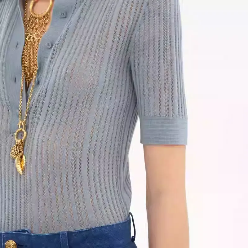 Chloé Fitted Knit Polo Shirt-4
