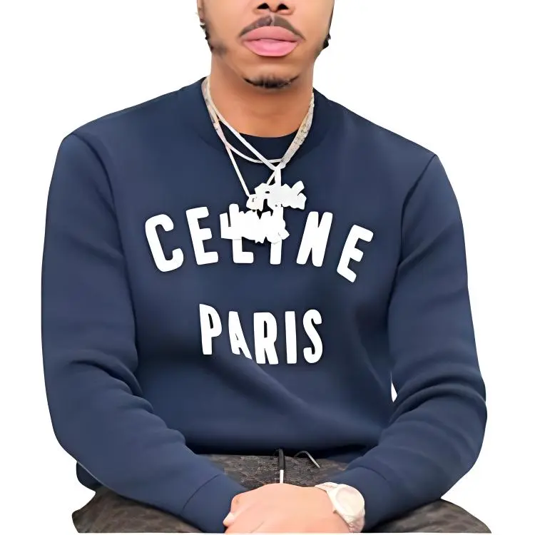 CELINE Paris Crew Neck Sweater In Cotton-2