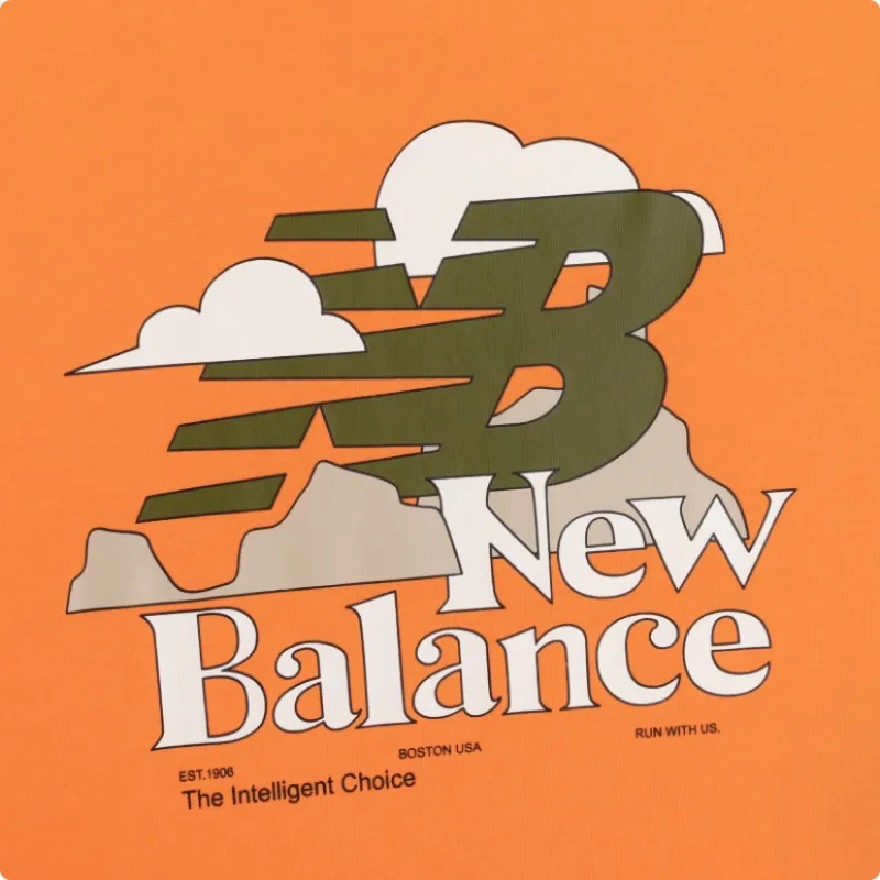 New Balance Men's Logo Print Crewneck Tee Orange-3