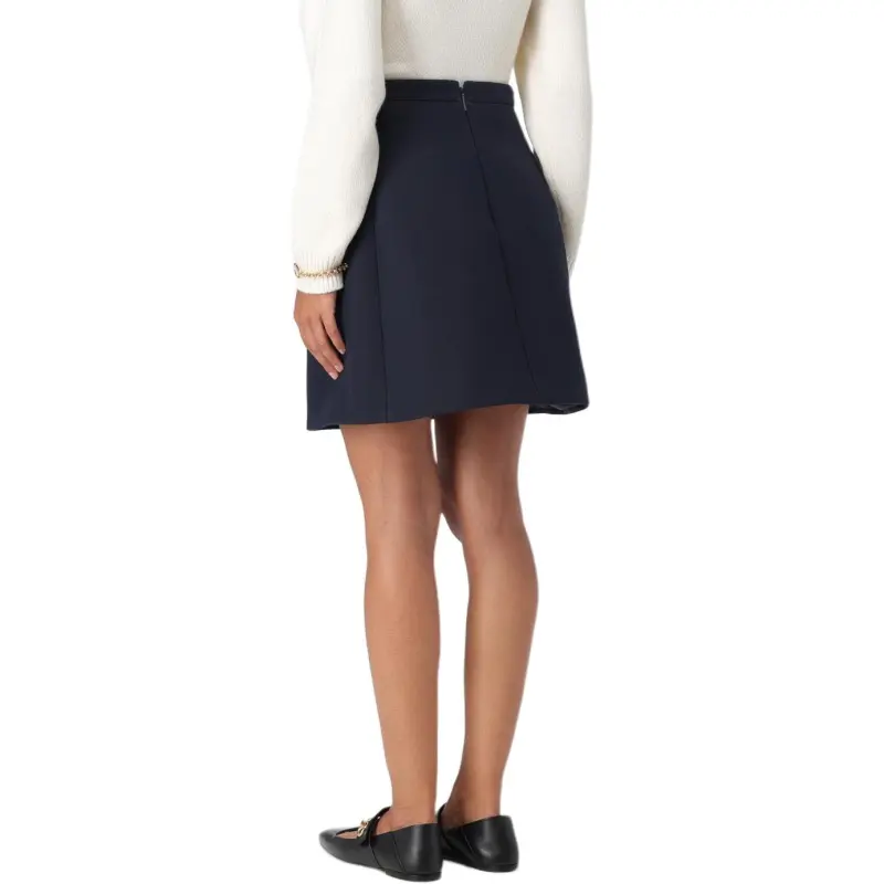 Valentino Logo Plaque High Waist A Line Skirt-3
