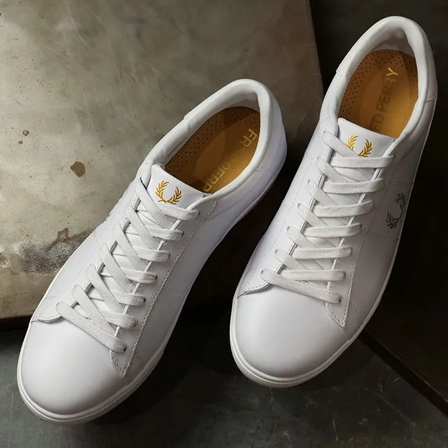 FRED PERRY Spencer Abrasion Resistant Low Top Skateboard Shoes Men's White-12