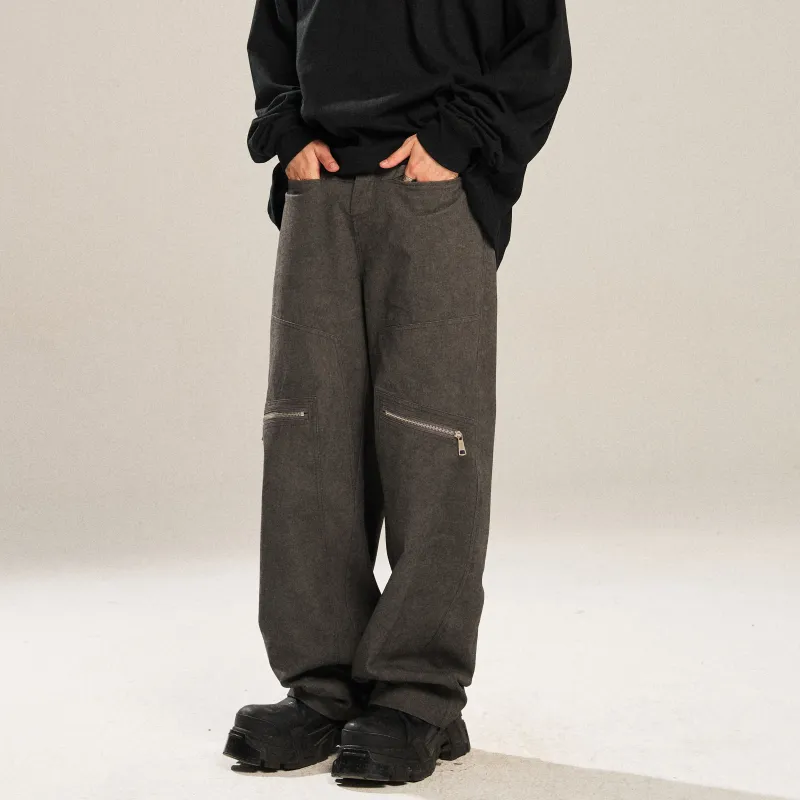 NSTNEW START Casual Pants Unisex Dirty Dyed Dark Gray-2