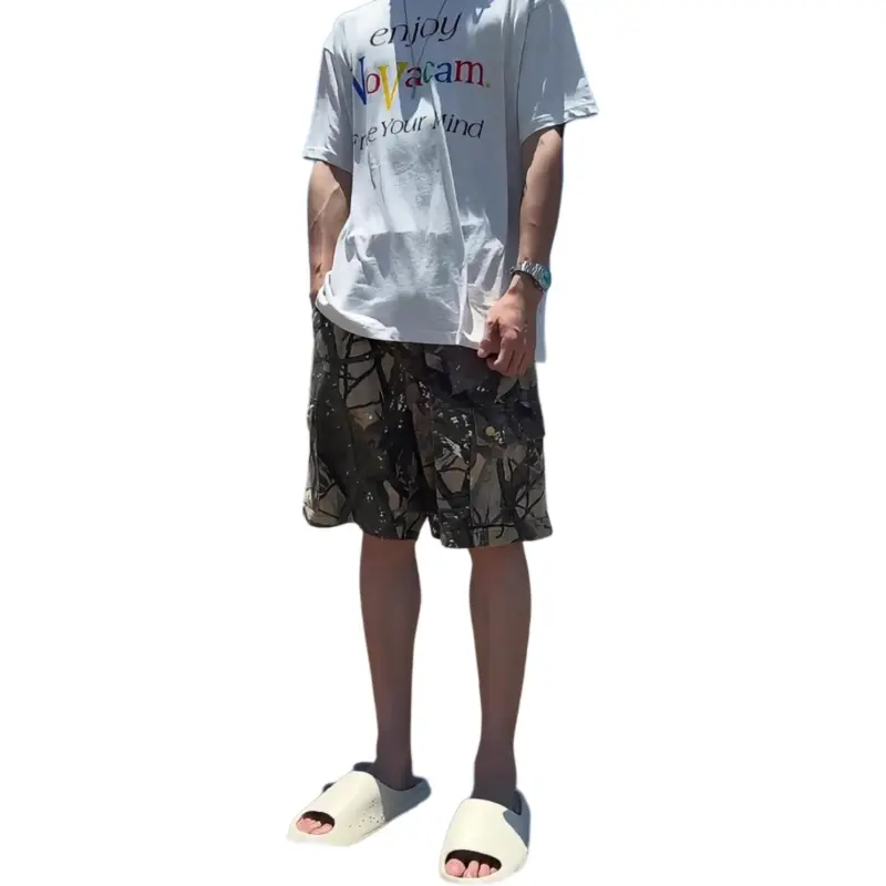 DUATOGE Denim Shorts Men Camouflage -3