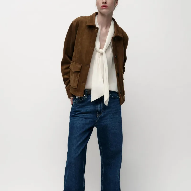 ZARA Jackets & Coats Women's Brown-2