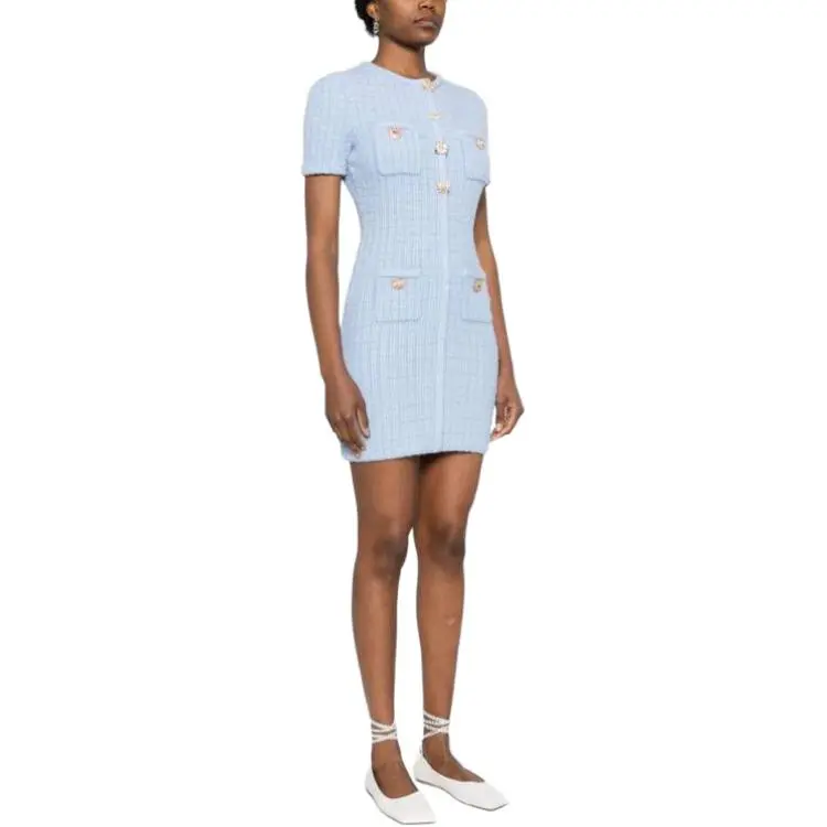 Self portrait Tweed Knitted Mini Dress-6