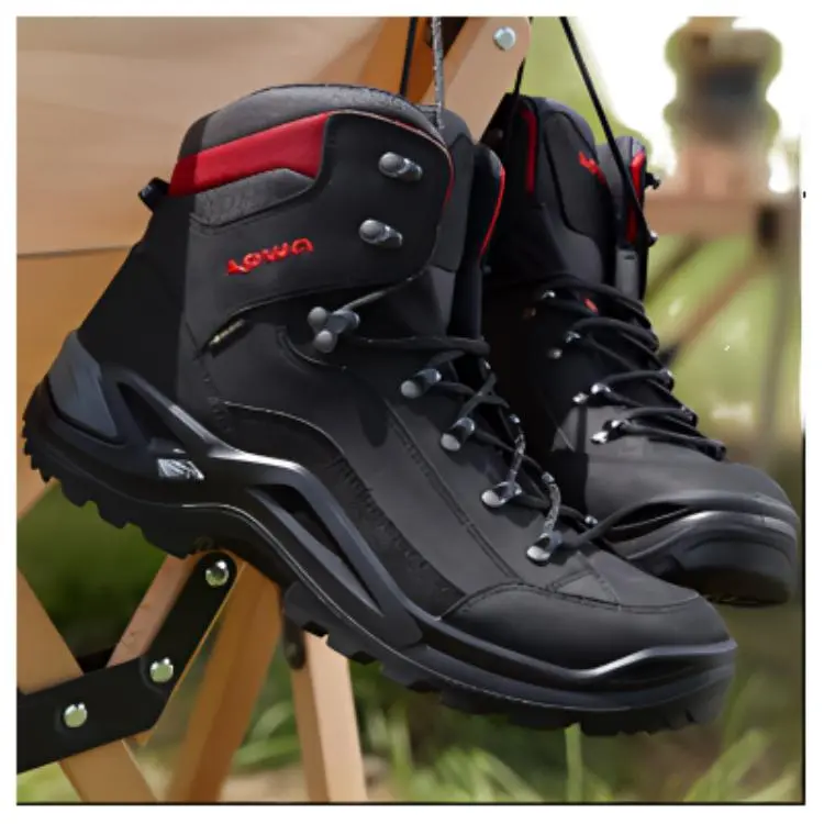 Lowa GTX Cushioning Wear Resistant Low Top Outdoor Shoes Men's Black Red-2
