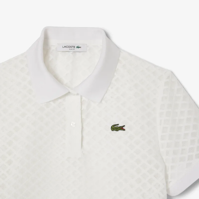LACOSTE Monogram Lace Polo Shirt-1