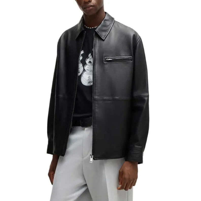 HUGO BOSS Zip up Leather Jacket-2