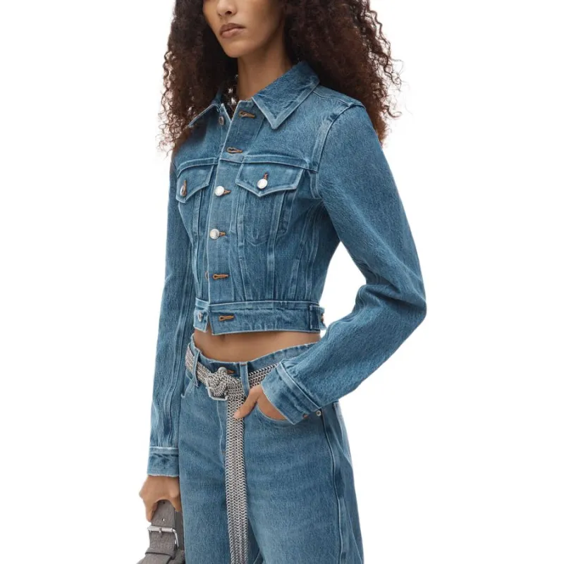 Alexander Wang Bonded Seams Slim Trucker Jacket Vintage Medium Indigo-2