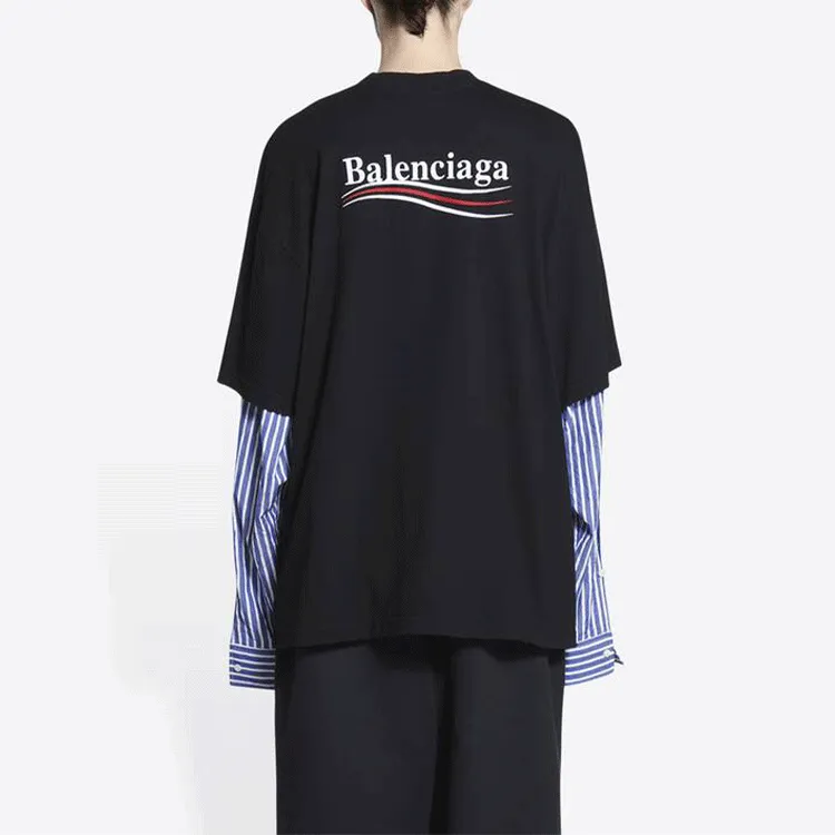 Balenciaga Political Campaign T Shirt Men's Black-4