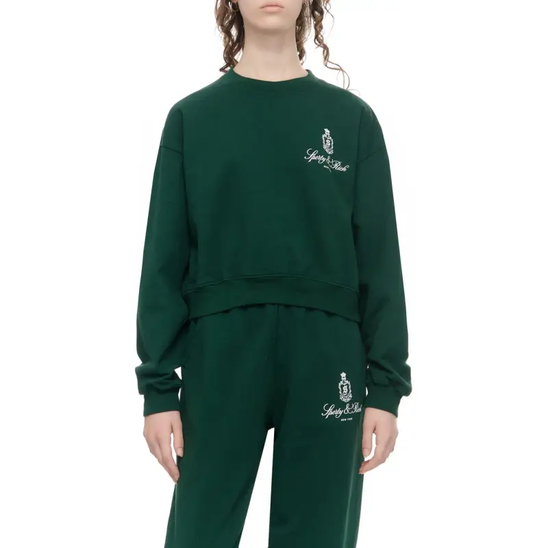 SPORTY & RICH Vendome Logo print Cotton Sweatshirt-2
