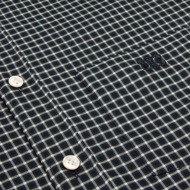 CELINE Check Loose Long Sleeve Shirt-2