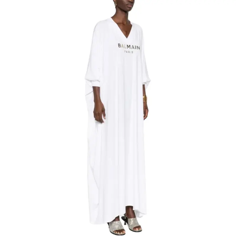 BALMAIN Logo print Maxi Dress-2