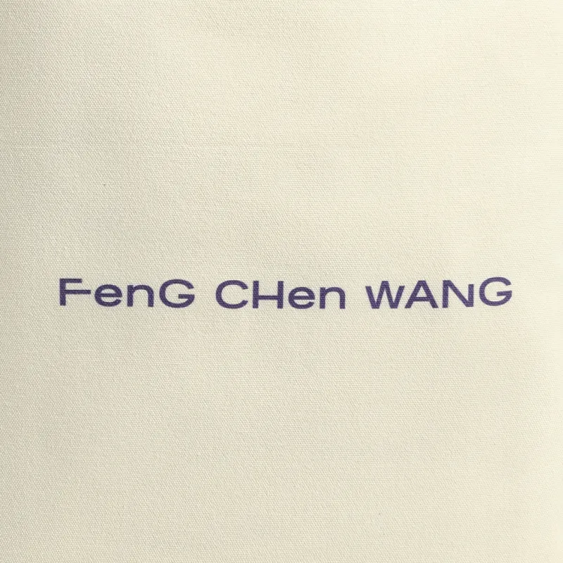 Feng Chen Wang Cotton Tote Bag, Handbag Regular Unisex White/Purple-2