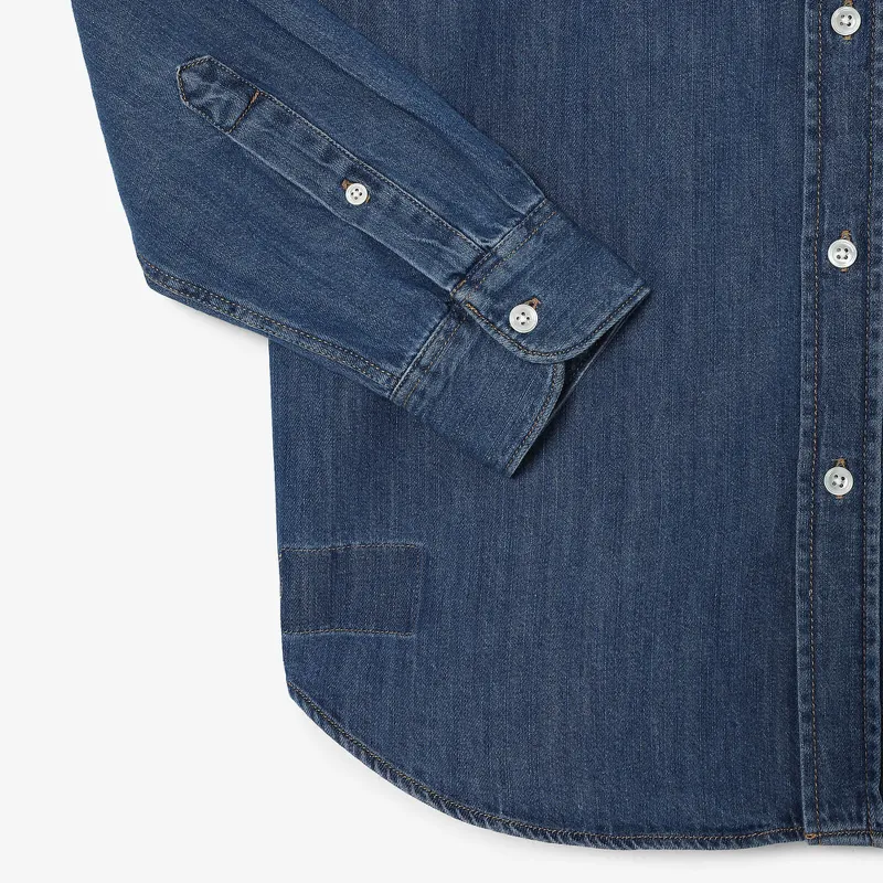 LACOSTE Logo appliqué Denim Shirt-4