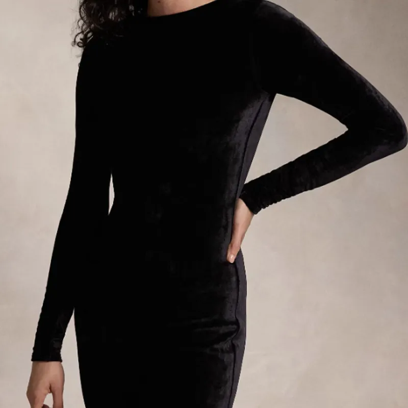 Polo Ralph Lauren Long Sleeve Velvet Dress-3