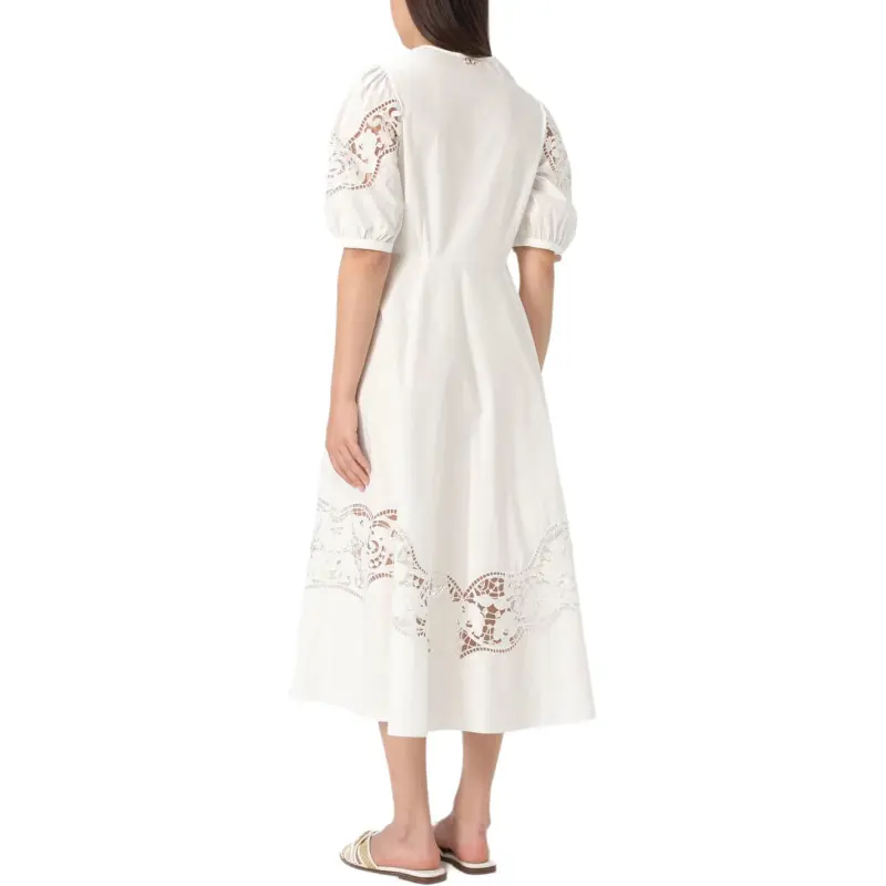 TWINSET MILANO Short Sleeved Dress Women's White-1