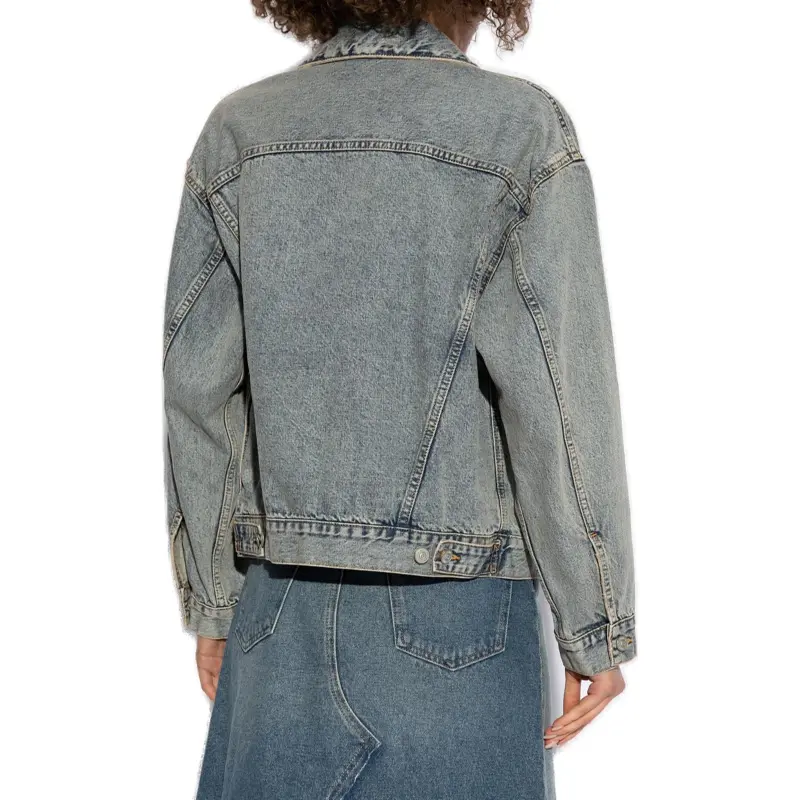 MM6 Maison Margiela Distressed Effect Button Up Denim Jacket-4