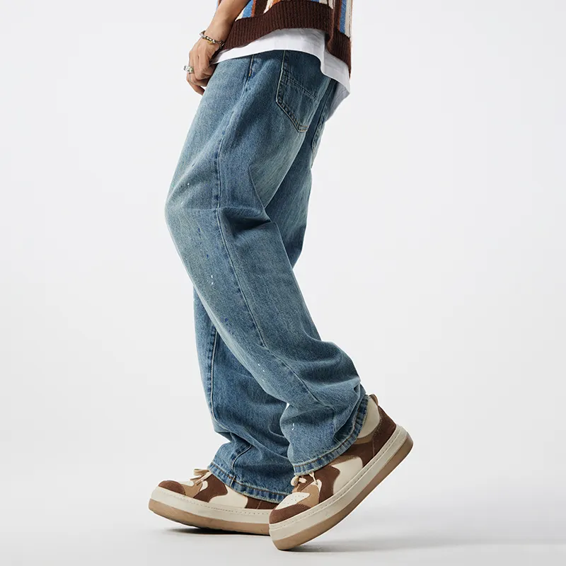 GTRG Jeans Unisex Ink Splatter Blue-5