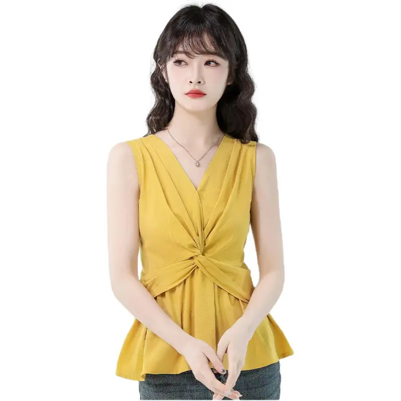 Mu Xiao Xin Tank Tops Women's Yellow-2