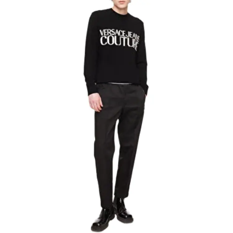 VERSACE JEANS Logo Intarsia Knitted Crewneck Jumper-2