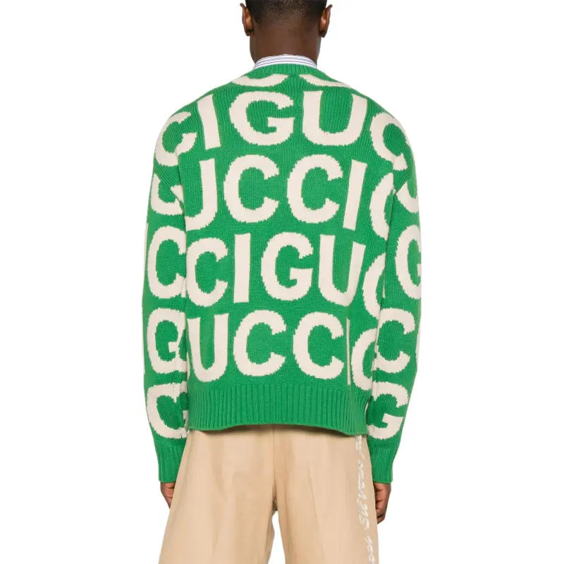 GUCCI All Over Logo Intarsia Knit Sweater-7