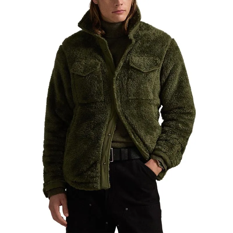 Polo Ralph Lauren SS25 Velvet feel Coat Men's New Olive Green-2