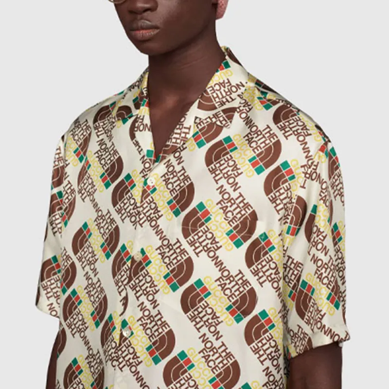GUCCI X The North Face Web Silk Shirt-4