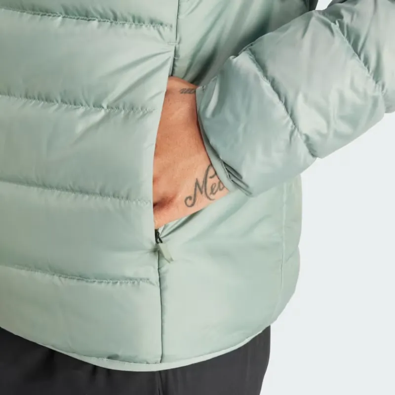 Adidas ULT TERREX MULTI LIGHT DOWN HOODED JACKET Jackets Coats Men's Silver Green-4