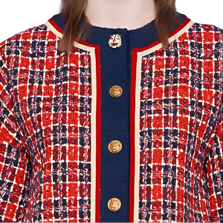 GUCCI 2010s Checked Tweed Dress-1