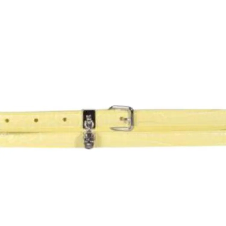 Alexander McQueen Leather Belts Women's Yellow Width 1CM-1