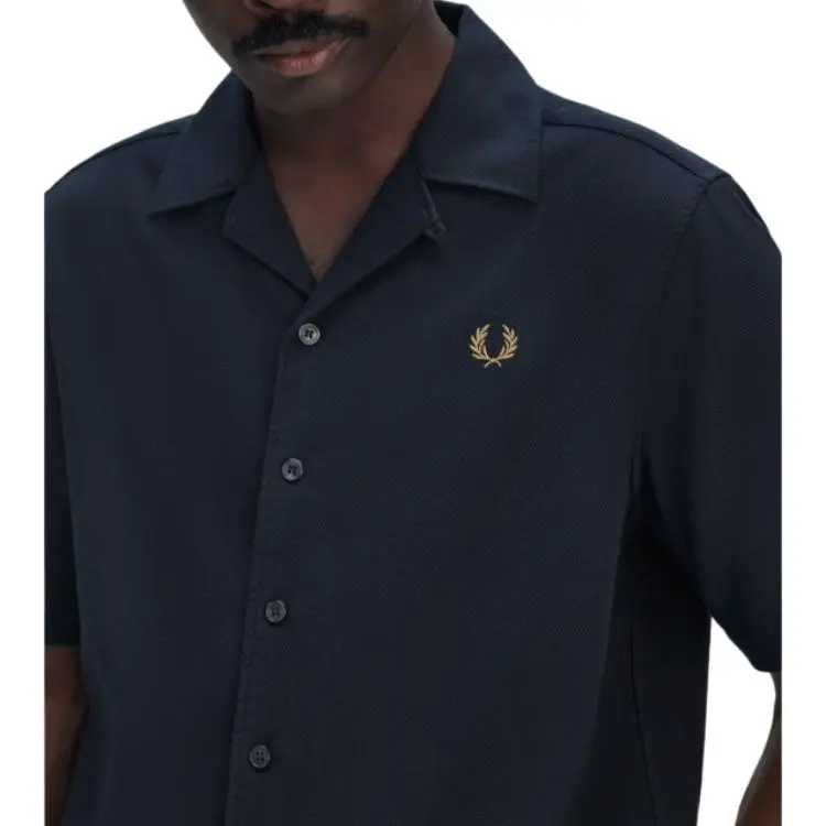 FRED PERRY Logo embroidered Cotton Shirt-4