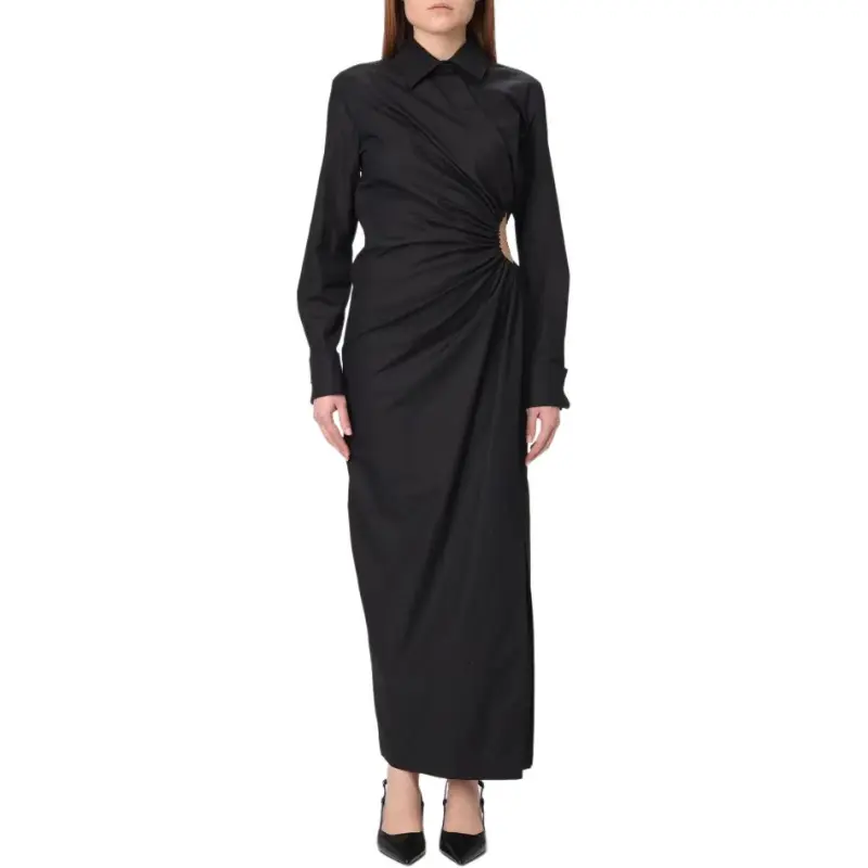 MaxMara Ruched Long Sleeved Shirt Dress-3