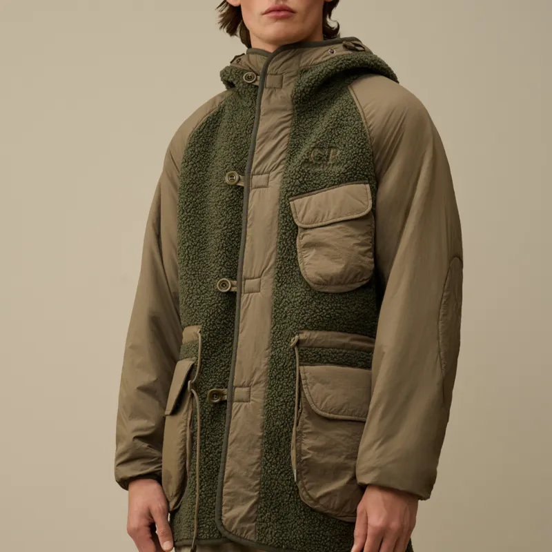 C.P.Company Faux shearling Hooded Jacket-2