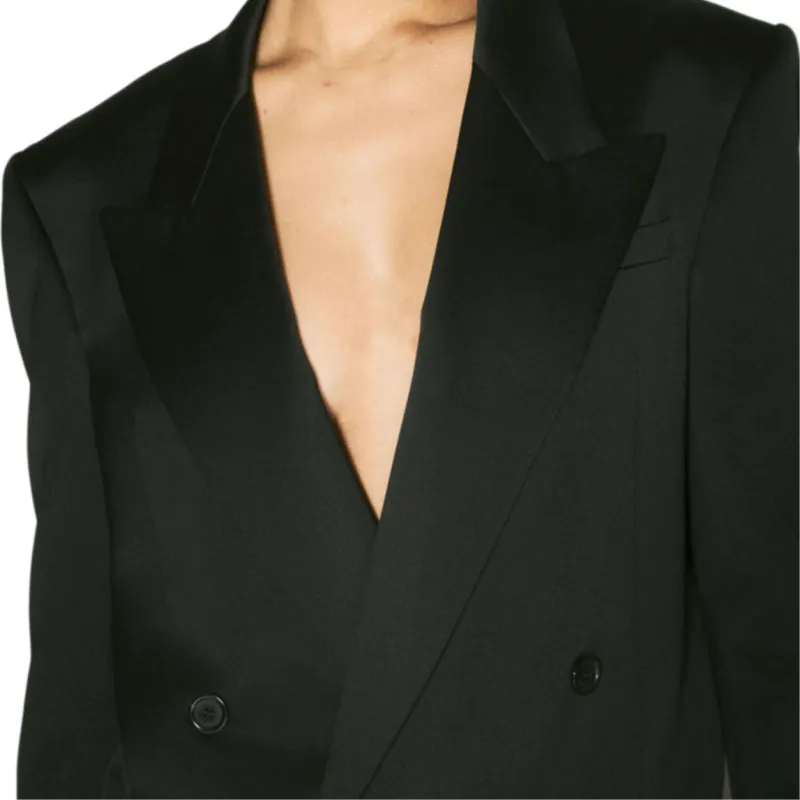 SAINT LAURENT Double Breasted Long Sleeved Jacket-5